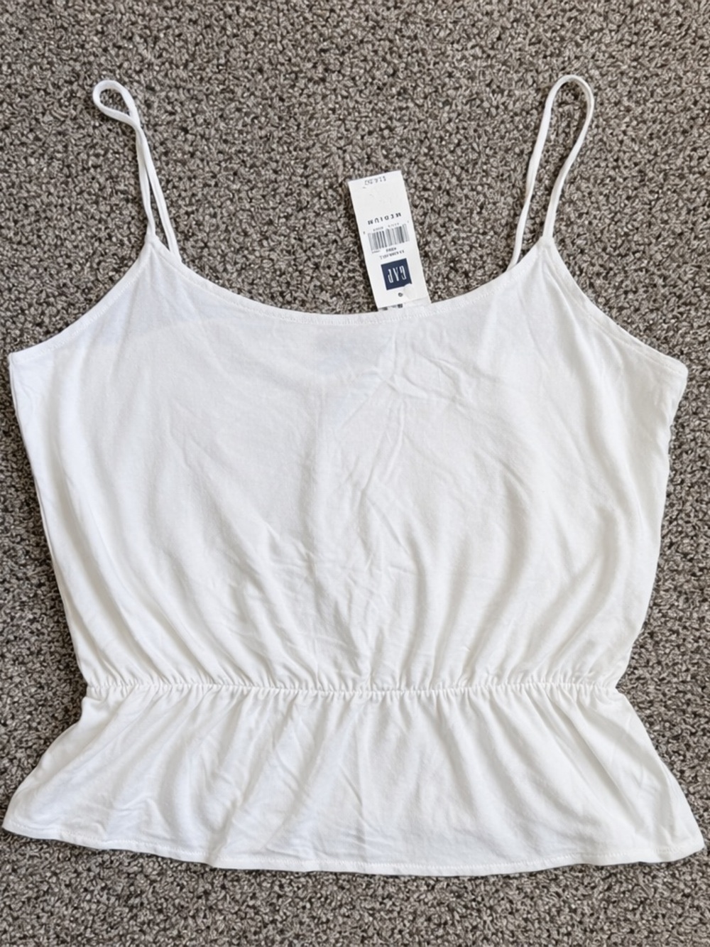 GAP White Spaghetti Strap Peplum Camisole